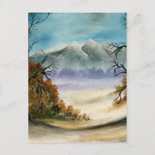Postal pintura al óleo del paisaje de las Montañas Rocosa