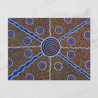 Postal pintura artística aborigen australia diseño abstra