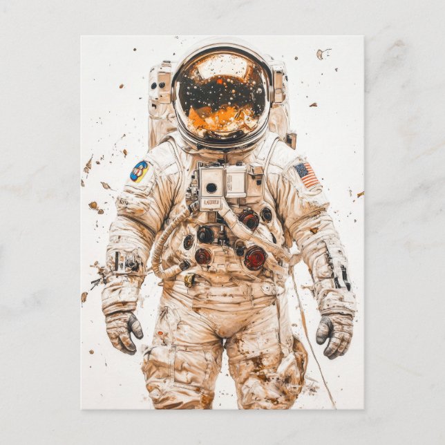 Postal Pintura astronauta (Anverso)