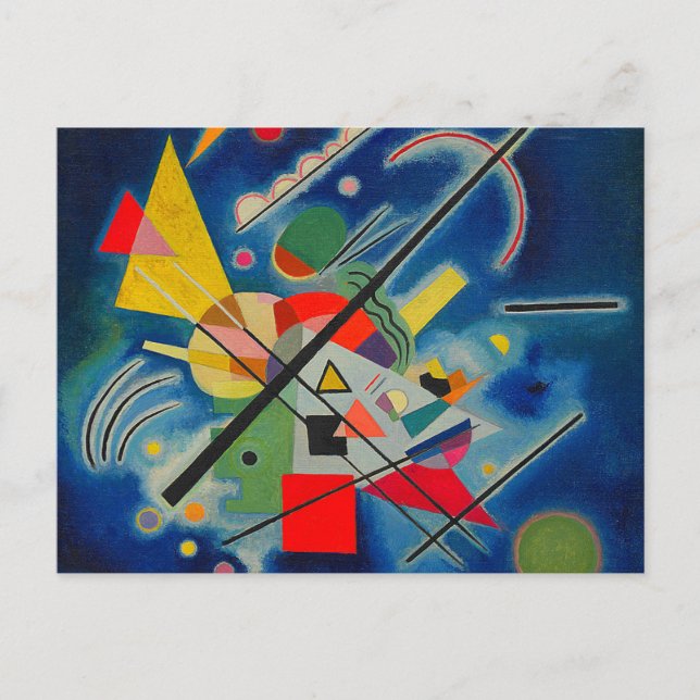 Postal Pintura azul de Wassily Kandinsky (Anverso)