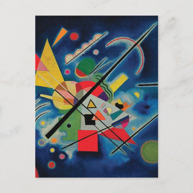 Postal Pintura azul de Wassily Kandinsky (Anverso)