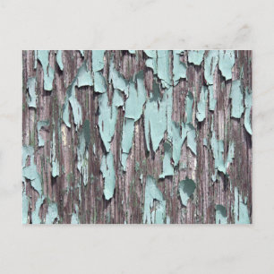 Postal Pintura azul en madera