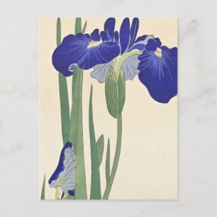 Postal Pintura azul irlandesa de Ohara Koson