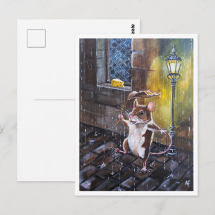 Postal Pintura Bailando en la Lluvia de Alfred Fox