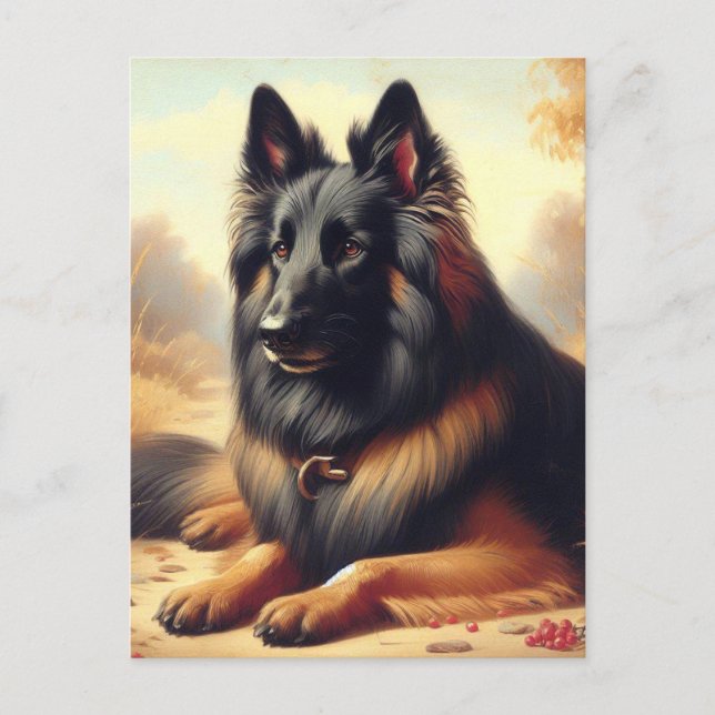 Postal Pintura belga vintage de Tervuren (Anverso)