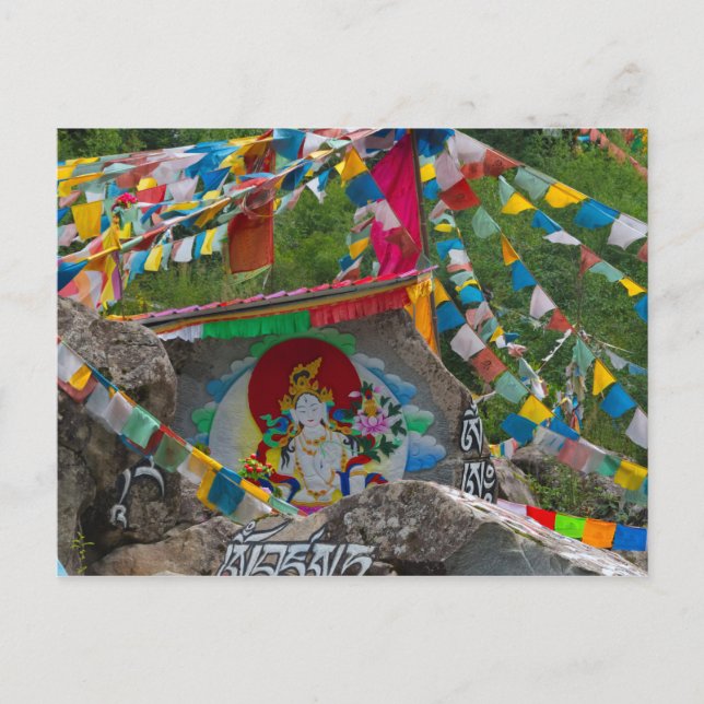 Postal Pintura budista en rocas (Anverso)