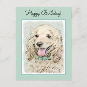 Postal Pintura Buff de Cocker Spaniel - Arte Perro Origin
