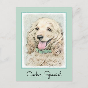 Postal Pintura Buff de Cocker Spaniel - Arte Perro Origin