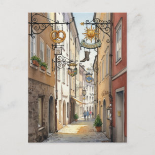 Postal Pintura callejera de Salzburgo Austria