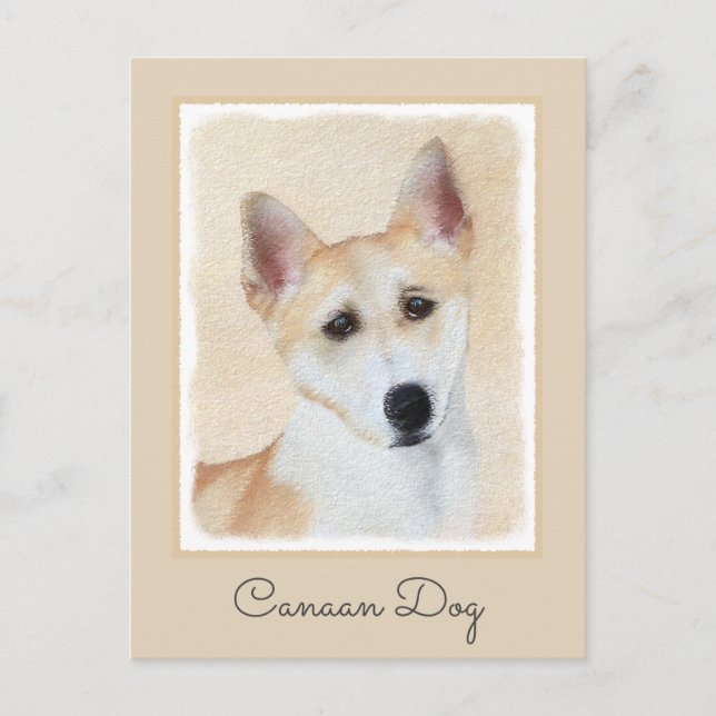Postal Pintura canaense de perro - Arte original de perro (Anverso)