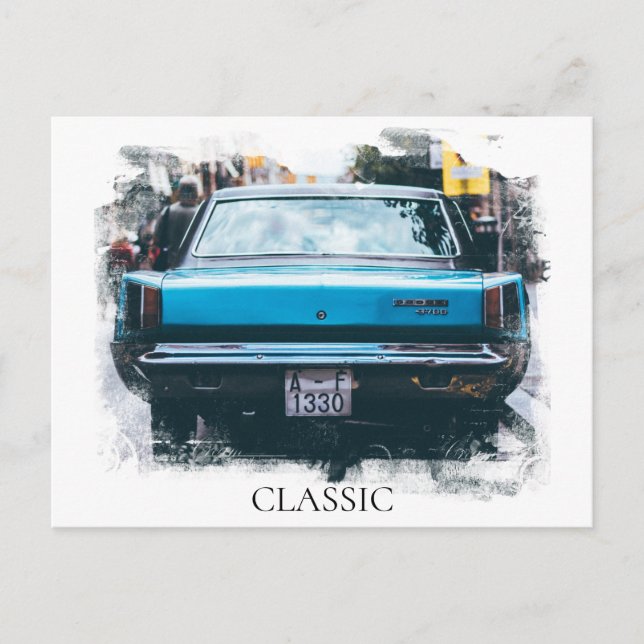 Postal *~* Pintura clásica de coches antiguos de época (Anverso)