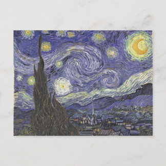 Postal Pintura clásica de Van Gogh en la noche estrellada
