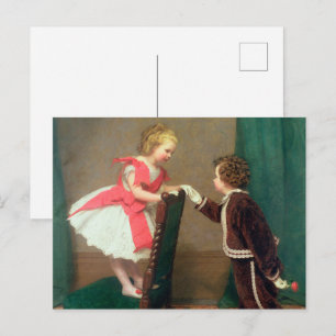 Postal Pintura clásica vintage de niños victorianos