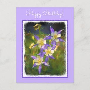 Postal Pintura Colorado Blue Columbine - Arte Original