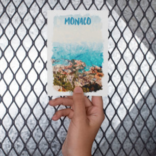 Postal Pintura con vistas al océano de Blue Monaco