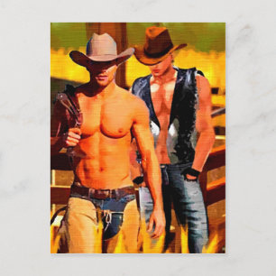 Postal Pintura: Cowboy Corral