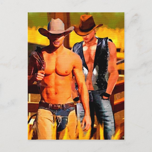 Postal Pintura: Cowboy Corral (Anverso)