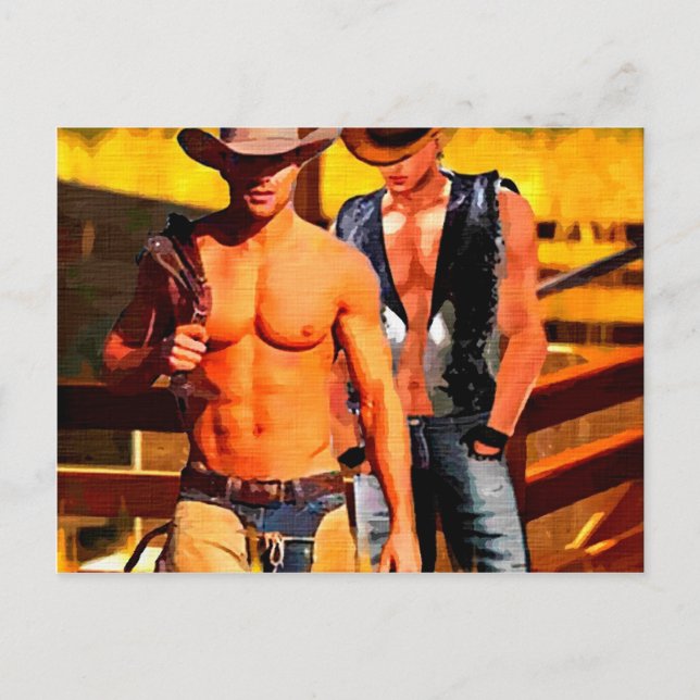 Postal Pintura: Cowboy Corral (Anverso)