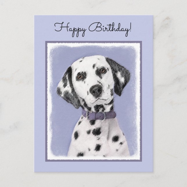 Postal Pintura dálmata - Arte de perro original (Anverso)