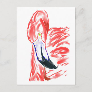 Postal Pintura de aceite de flamenco rosa