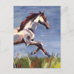 Postal Pintura de aceite de Galloping de Caballo