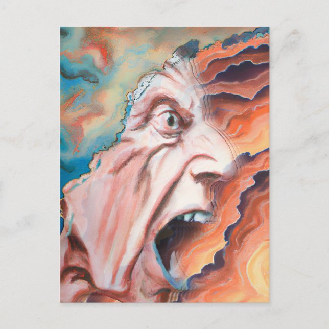 Postal Pintura de aceite de ondas de pánico (Anverso)