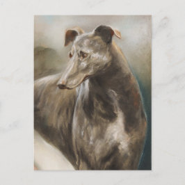 Postal Pintura de aceite vintage de Greyhound