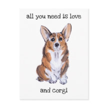 Pintura de acuarela Corgi sumie