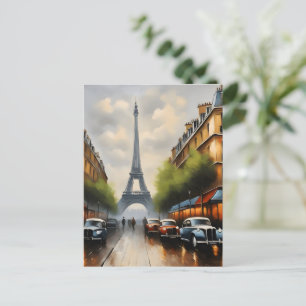 Postal Pintura de acuarela de época de París