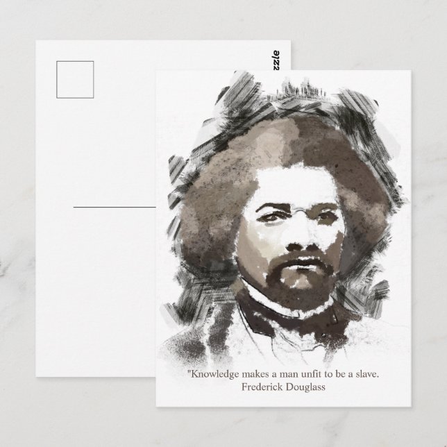 Postal Pintura de acuarela de Frederick Douglass (Anverso / Reverso)
