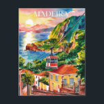 Postal Pintura de acuarela de Madeira Portugal<br><div class="desc">Pintura de acuarela de Madeira Portugal</div>