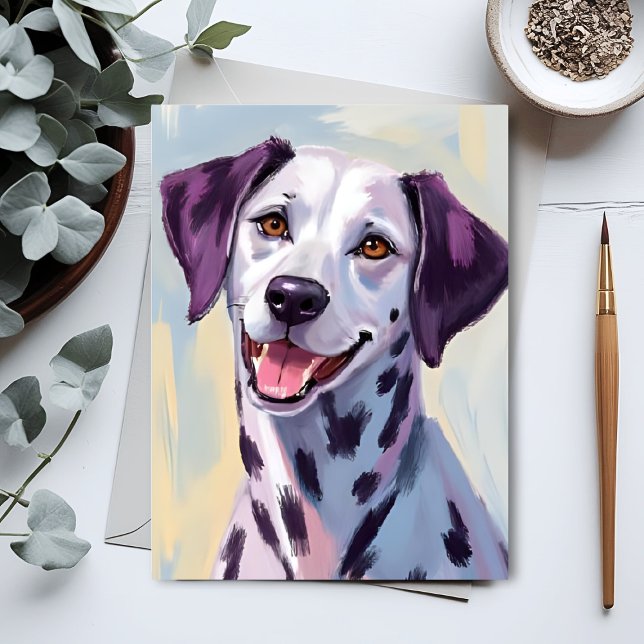 Postal Pintura de acuarela de perro de Dalmacia (Subido por el creador)