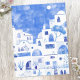 Postal Pintura de acuarela de Santorini Grecia (Subido por el creador)