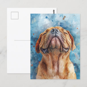 Postal Pintura de acuarela de Shar Pei