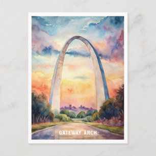 Postal Pintura de acuarela del parque nacional del Arco d