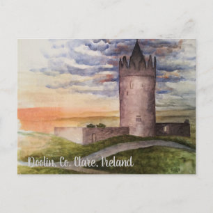 Postal Pintura de Acuarela, Doolin, Condado de Clare