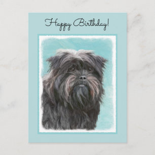 Postal Pintura de Affenpinscher - Arte de perro original