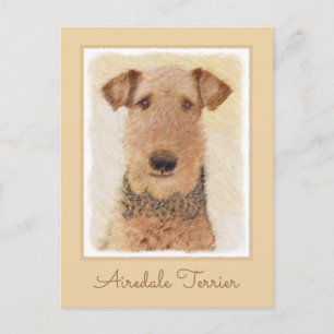 Postal Pintura de Airedale Terrier - Arte original y boni