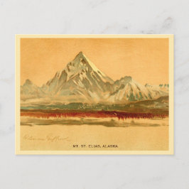 Postal Pintura de Alaska vintage del monte St. Elias