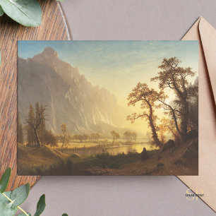 Postal pintura de Albert Bierstadt Sunrise Yosemite Valle