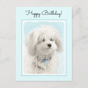 Postal Pintura de algodón de tulear - Arte de perro origi