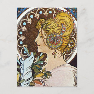 Postal Pintura de Alphonse Mucha