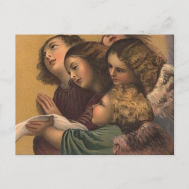 Postal Pintura de ángeles de época (Anverso)