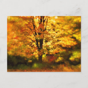 Postal Pintura de árbol de otoño brillante