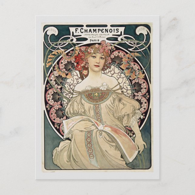 Postal Pintura de Art Nouveau Art Nouveau de la época de  (Anverso)