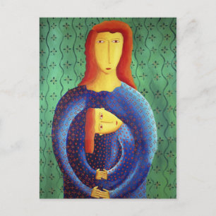 Postal Pintura de Arte Contemporáneo de Madre e Hija