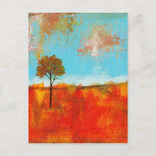 Postal Pintura de arte de árbol de paisajes abstracto de