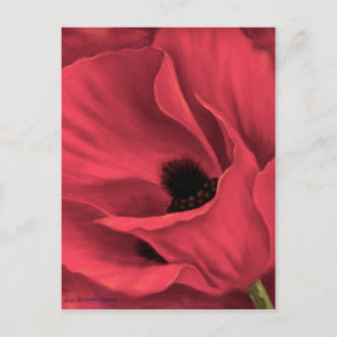 Postal Pintura de Arte de Flores Rojas - Multi
