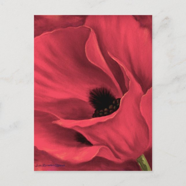 Postal Pintura de Arte de Flores Rojas - Multi (Anverso)