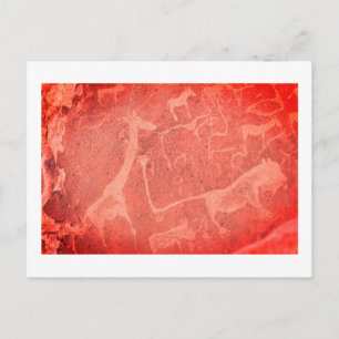 Postal Pintura de arte rock de Namibia África